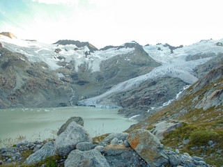 alpine mountain glacier lake in the of Switzerland, Unterstock, Urbachtal