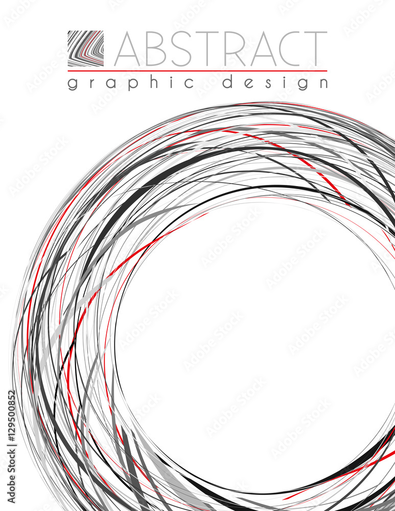 Aufkleber circle. abstract template with black, red and gray strips. vector layout