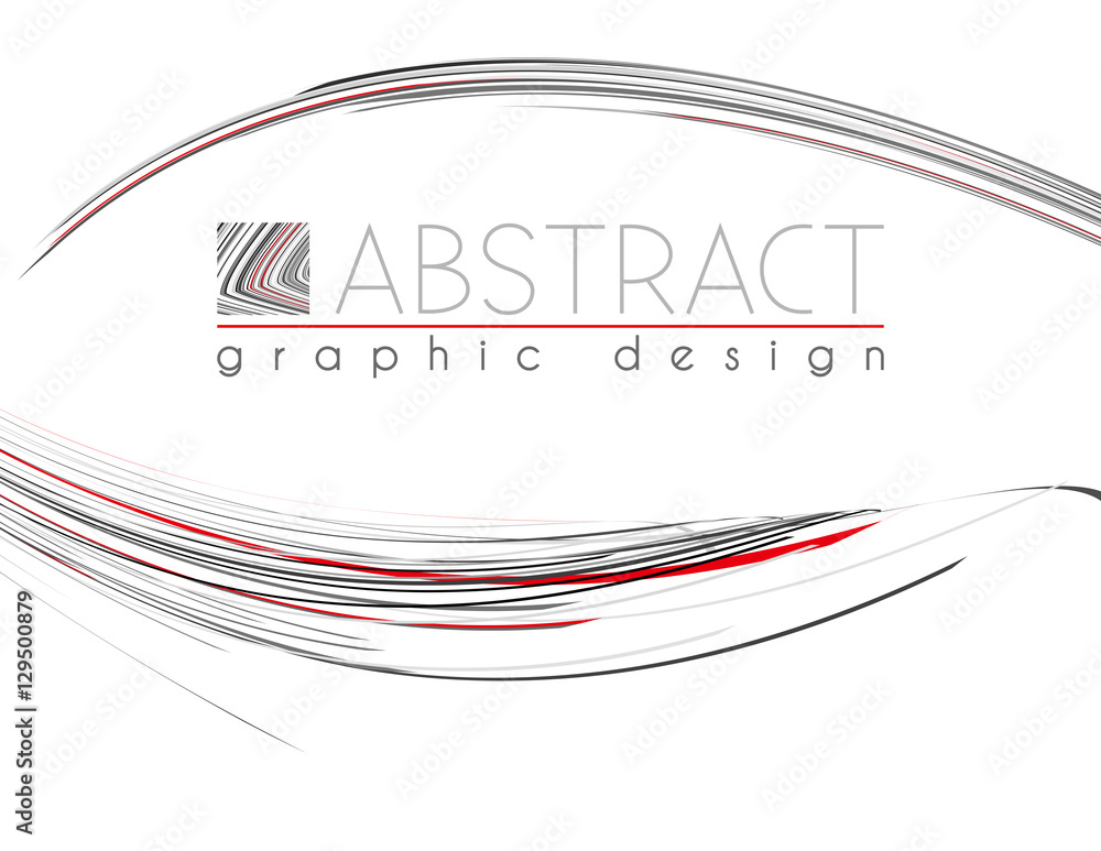 Poster Presentation. Abstract template with black, red and gray strips. Vector layout