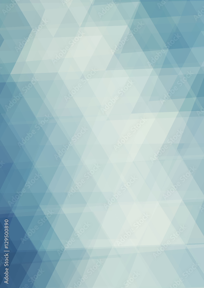 Poster Pale blue background textured by triangles. Vector pattern
