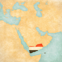Map of Middle East - Yemen