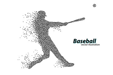 silhouette of a baseball player from triangle.