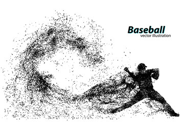 silhouette of a baseball player from particle.
