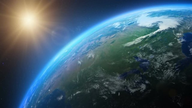 Highly realistic spinning Earth. Loopable.