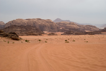 Fototapeta na wymiar Wadi Rum also known as The Valley of the Moon, Aqaba Province, Jordan