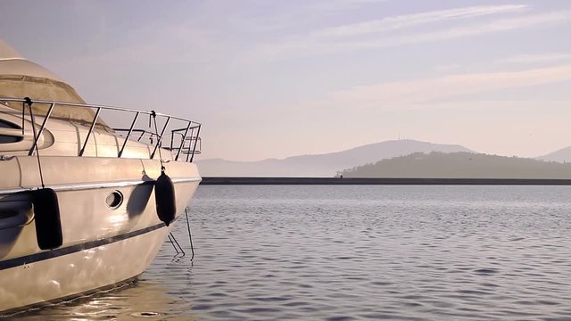 Tranquil Scene  Luxury Yacht at Harbor Ready to Sail, lust for travel 