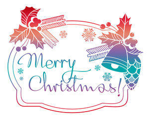 Winter holiday label with greeting text 