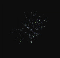 Fototapeta premium Shiny natural fireworks on dark sky background with little smoke