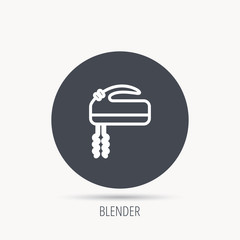 Blender icon. Mixer sign. Round web button with flat icon. Vector