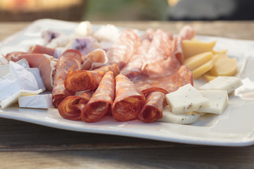 A Plate of Cold Cuts for a Party Get Together