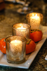 Food: Persimmons and candles