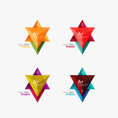 Set of triangle option infographic layouts