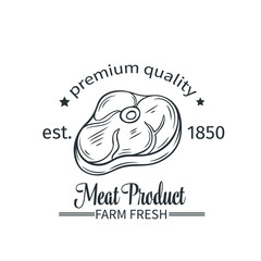 Vector badge meat product.