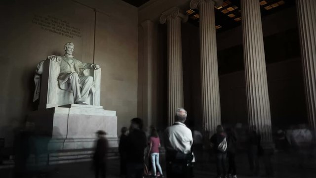 Crowded view of the Lincoln Memorial. 2 in 1.