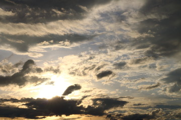 sky with clouds and sun