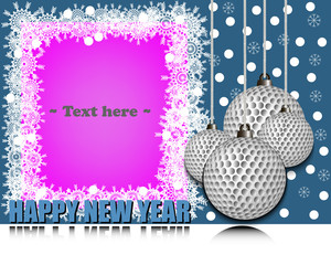 Frame Happy new yearand golf ball