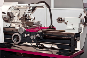 Lathe turning machine in metal processing industry