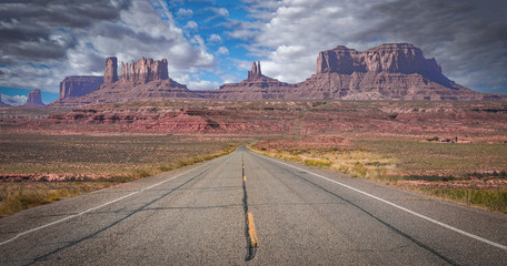long road in canyon mountain area 