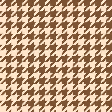 Seamless houndstooth pattern in brown tones. Vector image.