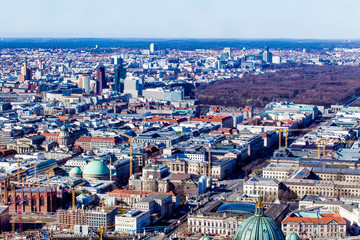 BERLIN, GERMANY - MARCH 22, 2015: Aerial bird eye view of the ci