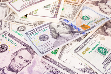 Background with money american dollar bills. Cash dollars