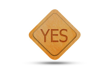 Wooden sign isolated on white