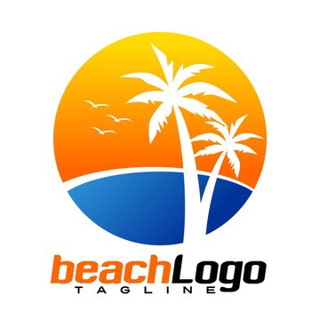 Beach logo vector