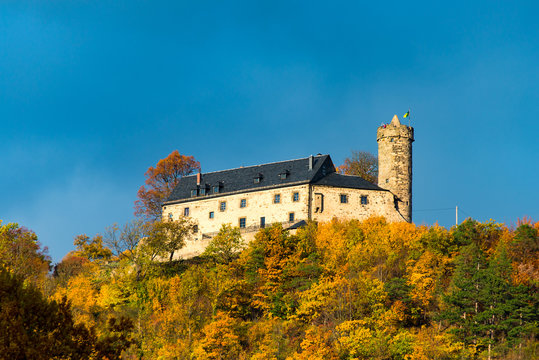 The castle of Bad Blankenburg over the town