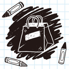 shopping bag doodle drawing