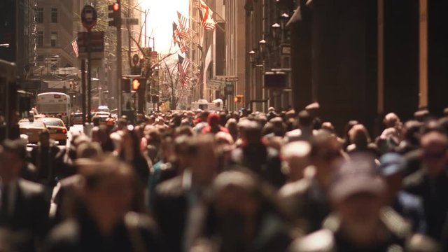 Typical Crowded Urban Scene Manhattan, New York, USA.