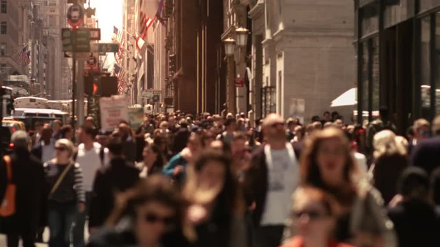 Typical Crowded Urban Scene Manhattan, New York, USA.