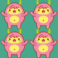 Seamless pattern with cute yeti. Vector illustration