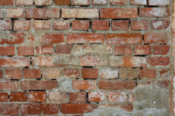 Obraz premium Brick walls, old wall with crumbling plaster, texture, background