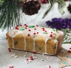 Christmas Mini loaf cake , selective focus