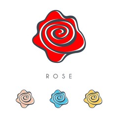 Vector Simple Red Roses