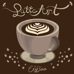 coffee latte art graphic  design objects