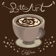 coffee latte art graphic  design objects