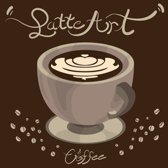 coffee latte art graphic  design objects