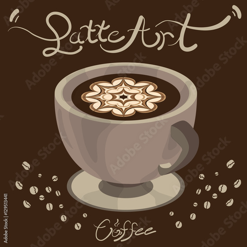 "coffee latte art graphic design objects" Stock image and royaltyfree