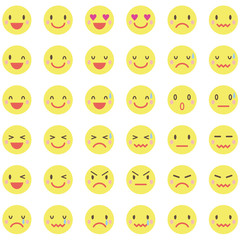 黄色い顔の表情アイコン