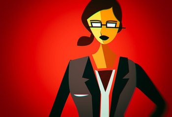 Portrait illustration of business woman