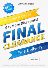 Banner Final Clearance vertical vector illustration on grey background. Final Clearance creative concept with sample text for online shop