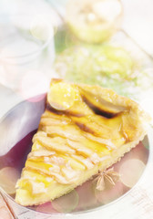 Christmas apple pie on plate