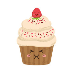 Delicious cupcake dessert icon vector illustration graphic design