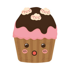 Delicious cupcake dessert icon vector illustration graphic design