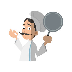 Male chef cartoon icon. Worker occupation profession and restaurant theme. Isolated design. Vector illustration