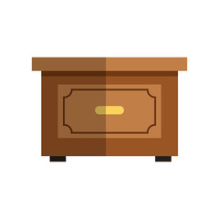 Table of wood icon. Home furniture and room theme. Isolated design. Vector illustration