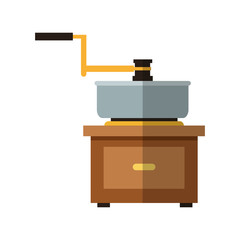 Coffee greinder icon. Drink breakfast beverage and restaurant theme. Isolated design. Vector illustration
