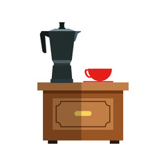 Coffee kettle icon. Drink breakfast beverage and restaurant theme. Isolated design. Vector illustration