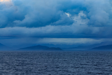 Clouds on mountains in the coast of Haiti near Labadee.